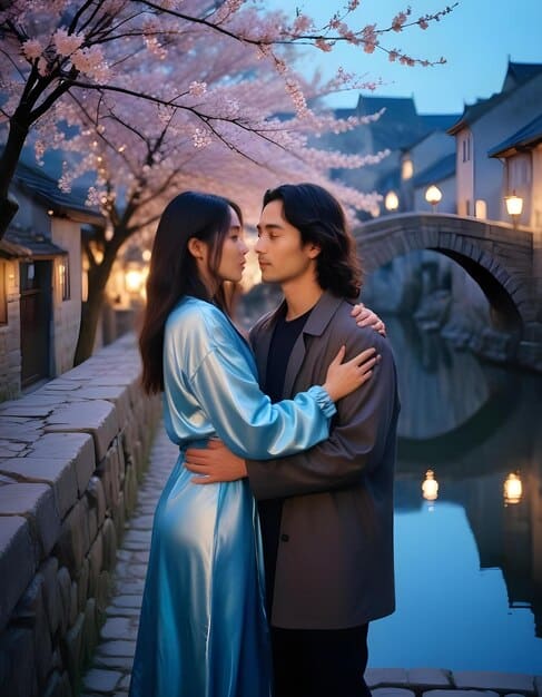 A picture of a Korean romantic drama scene showing a female lead affectionately saying 