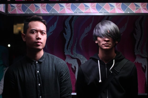 A split image showcasing two popular male leads from different K-dramas, both vying for the affection of the same female lead. One male lead should have a gentle, caring expression, while the other has a brooding, mysterious aura.