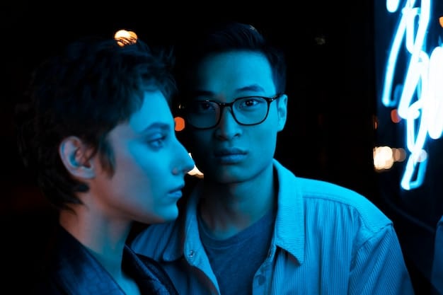 A close-up shot of the two lead actors from the dorama, looking at each other with intense emotion. Both actors are dressed in stylish, modern clothing, and the background is blurred to focus on their expressions.