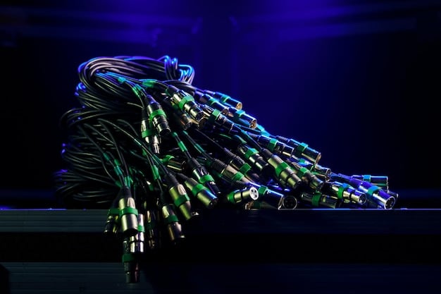 A close-up shot of a router with blinking lights, surrounded by tangled network cables. The background is blurred to emphasize the router, suggesting connectivity issues. The image is slightly desaturated to give a technical and troubleshooting feel.