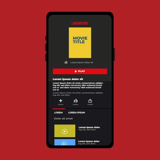 A screenshot of the Netflix app on a smartphone, highlighting the download icon next to a movie title. The interface is clean and intuitive, showing other movie suggestions and categories.