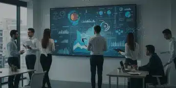 Profesionales españoles analizando datos de marketing de automatización en una oficina moderna