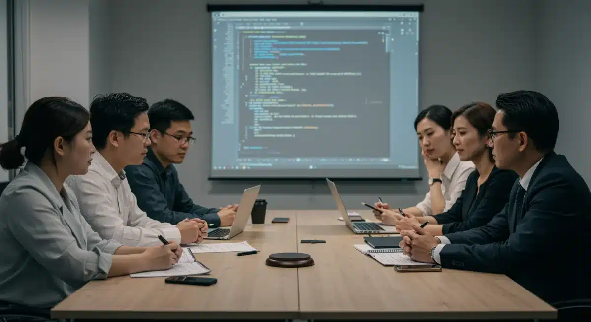 Expertos colaborando en políticas y regulaciones éticas para la IA en España.