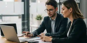 Auditoría Digital Pymes España: Reduce Costes 15% Consultor analizando datos de marketing digital para una pyme española.