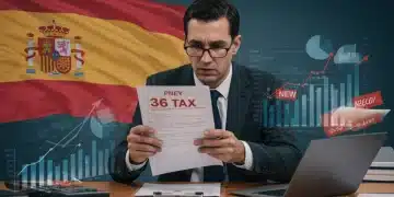 Nuevas Regulaciones Fiscales España 2025: Guía Pymes Evitar Sanciones Pequeño empresario español analizando nuevas regulaciones fiscales de 2025 para evitar sanciones.
