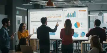 Equipo analizando resultados de CRO y experimentos A/B en una oficina moderna en España