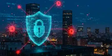 Escudo digital protegiendo una empresa española de ciberataques inminentes