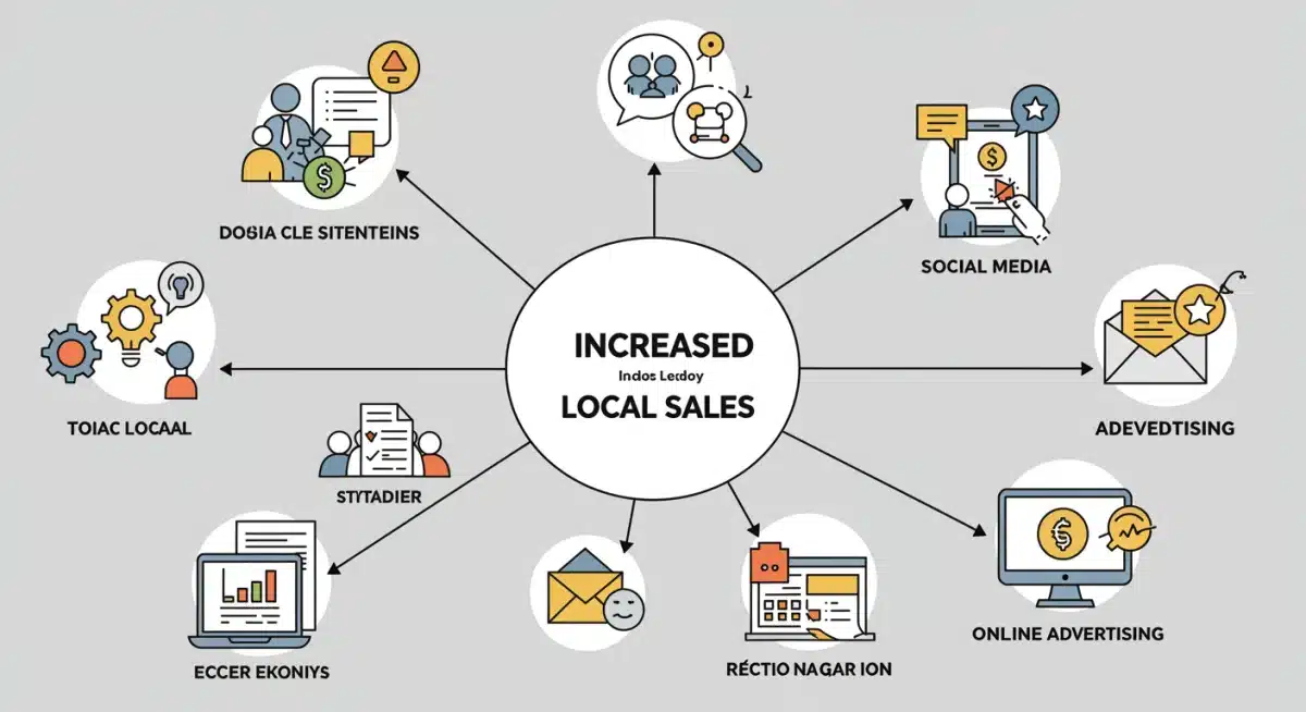 Infografía de estrategias de marketing digital para impulsar ventas locales de PYMES en España