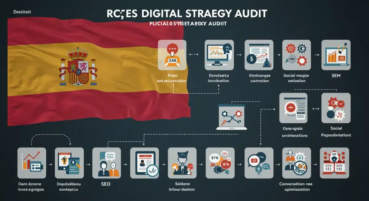 Infografía detallada de los pasos clave en una auditoría de estrategia digital.