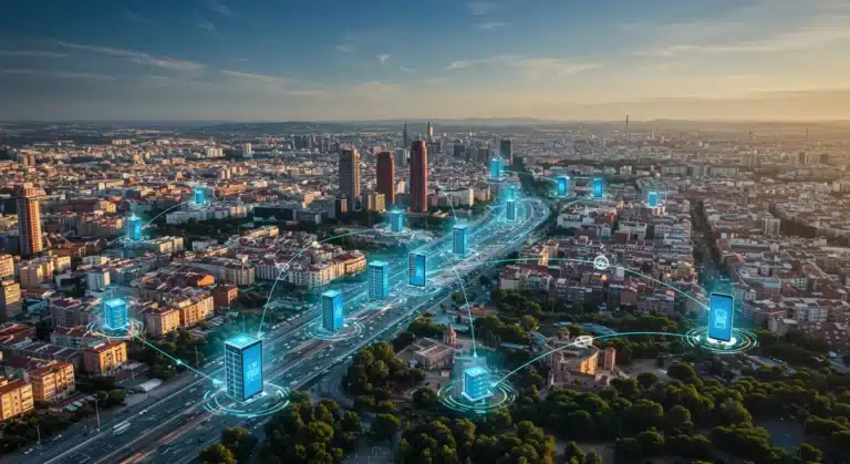 Infraestructura de Edge Computing en España 2025, optimizando la latencia para aplicaciones críticas.