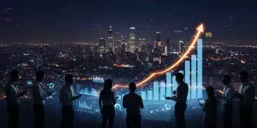 Gráfico ascendente de inversión en publicidad digital en España para 2025 con un retorno de inversión superior al 30%.