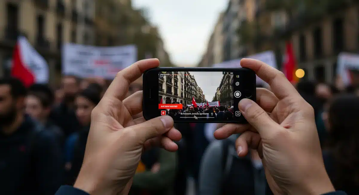 Pantalla de smartphone mostrando una noticia de periodismo ciudadano en España.