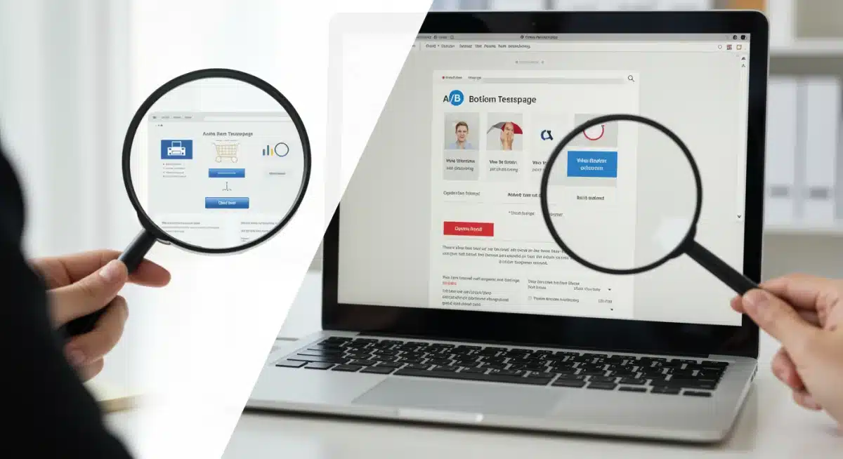 Prueba A/B en una página de producto de eCommerce, comparando dos versiones para optimizar la conversión con botones de llamada a la acción diferentes.