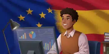 Mujer empresaria española celebrando el acceso a financiación europea para su PYME en España.