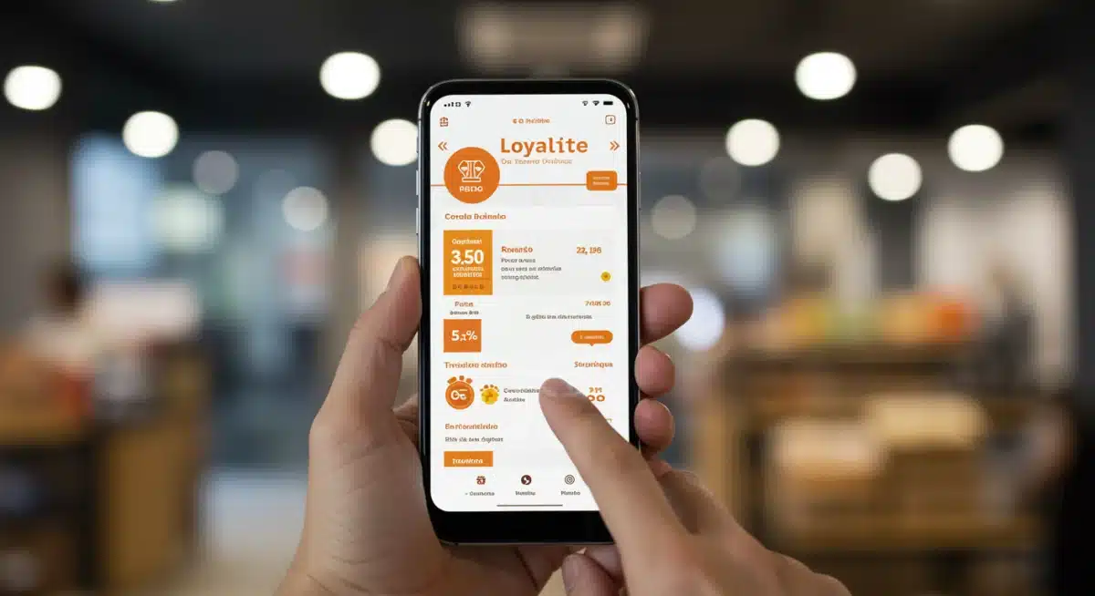 Aplicación móvil de fidelización mostrando ofertas personalizadas para un negocio local.