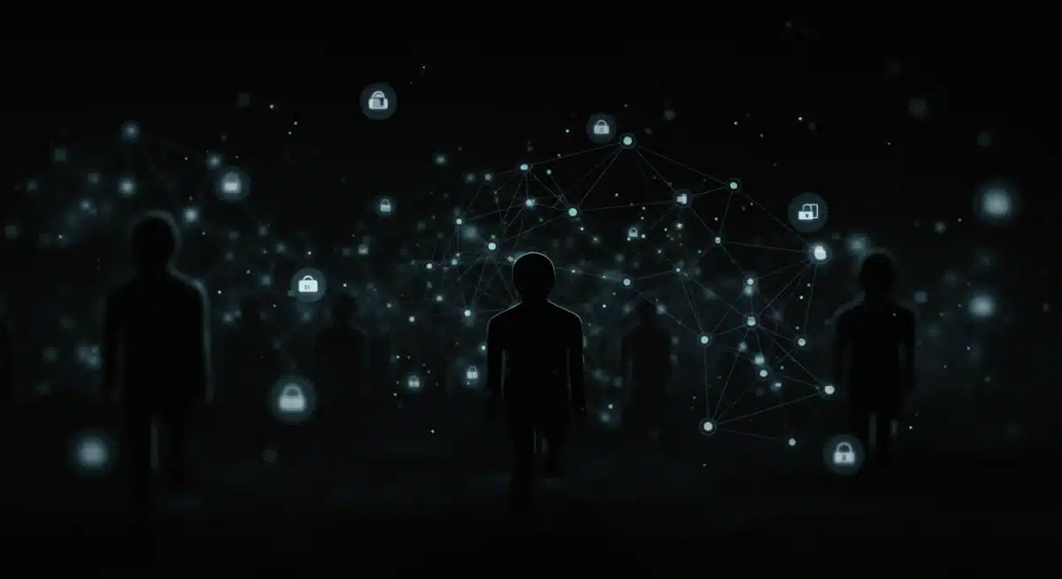 Representación visual de ciberespionaje y desinformación afectando a periodistas.