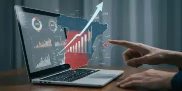 Gráficos de CRO y mapa de España, simbolizando el éxito en la optimización de conversiones en el mercado digital español.