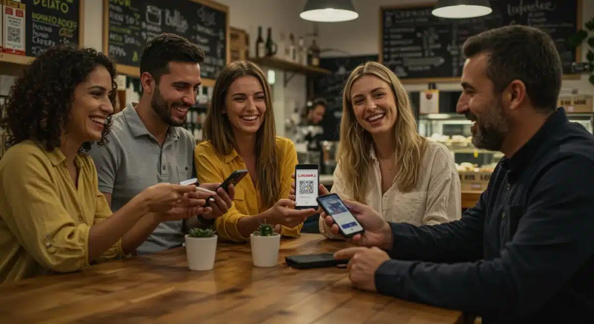 Clientes satisfechos en un negocio local gracias a ofertas personalizadas