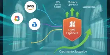 Infografía comparativa de plataformas Cloud para PyMEs españolas en 2026 con ahorro de costes