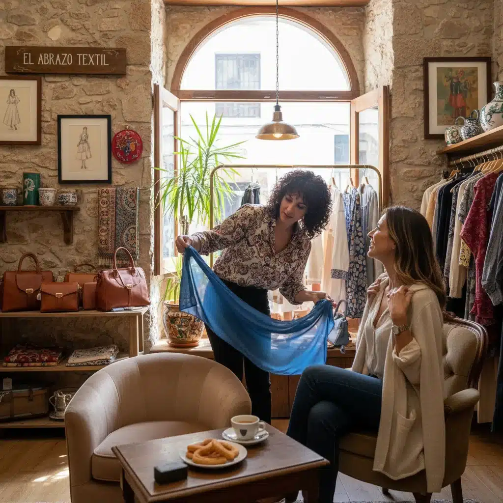 Asesor de ventas brindando atención personalizada a un cliente en boutique local.