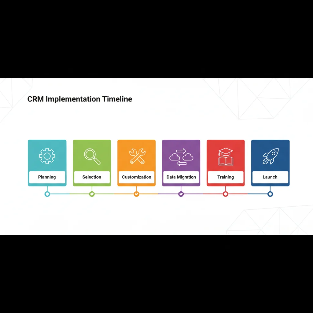 Infografía de plan de acción de 6 meses para la implementación exitosa de un CRM digital