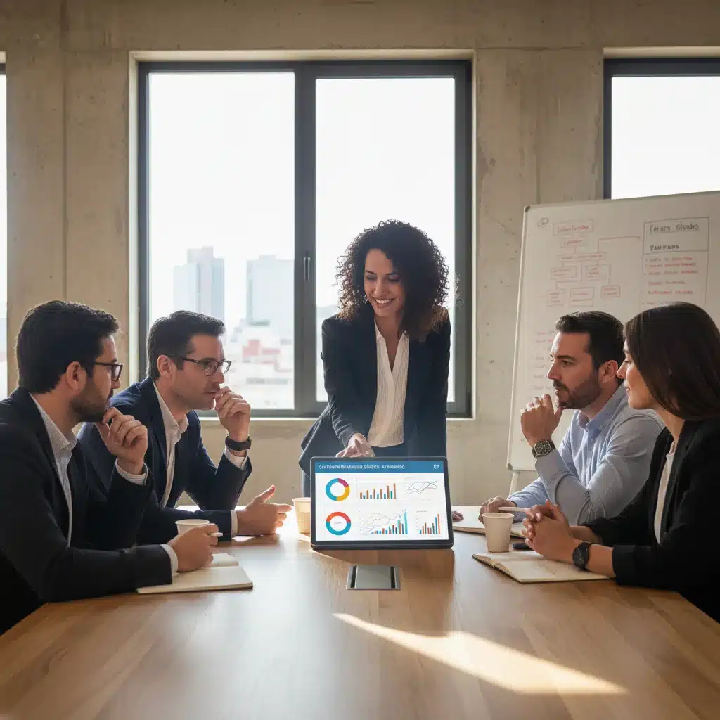 Profesionales españoles analizando datos de clientes generados por IA para mejorar la retención y la personalización.